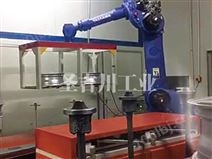 鋁輪轂底漆后待烘干機器人轉線機構